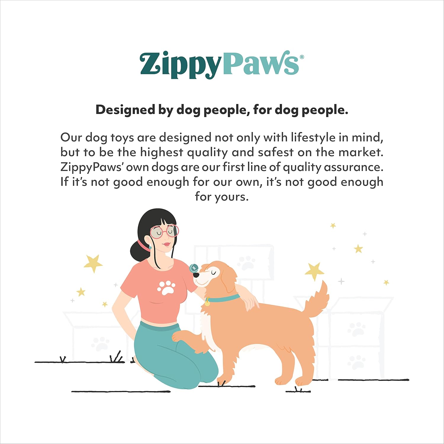 ZippyPaws - Jigglerz Tough No Stuffing Squeaky Plush Dog Toy with Crinkle Head and Tail - Chipmunk