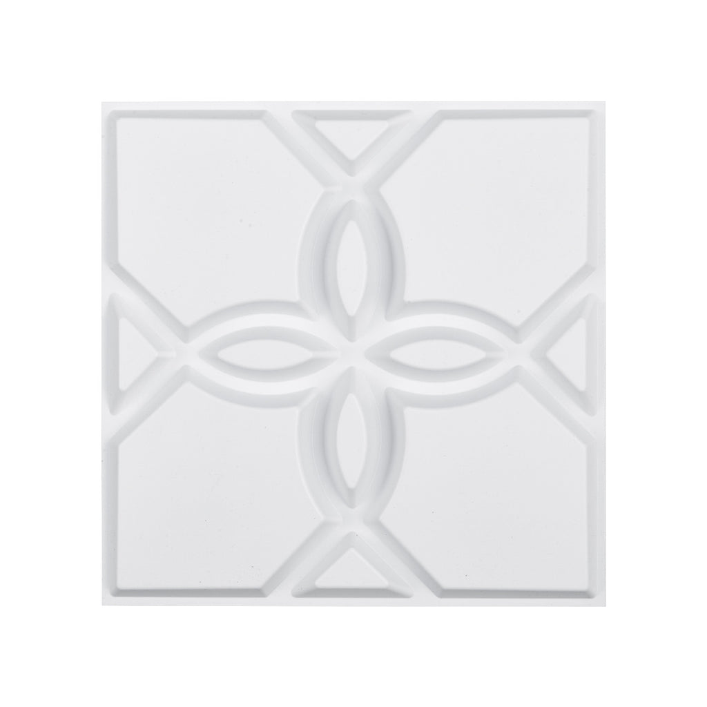 3D Wall Panels 33-Pack, 11.81" x 11.81" Floral Matte White Textured PVC - 32 Sq. Ft Coverage
