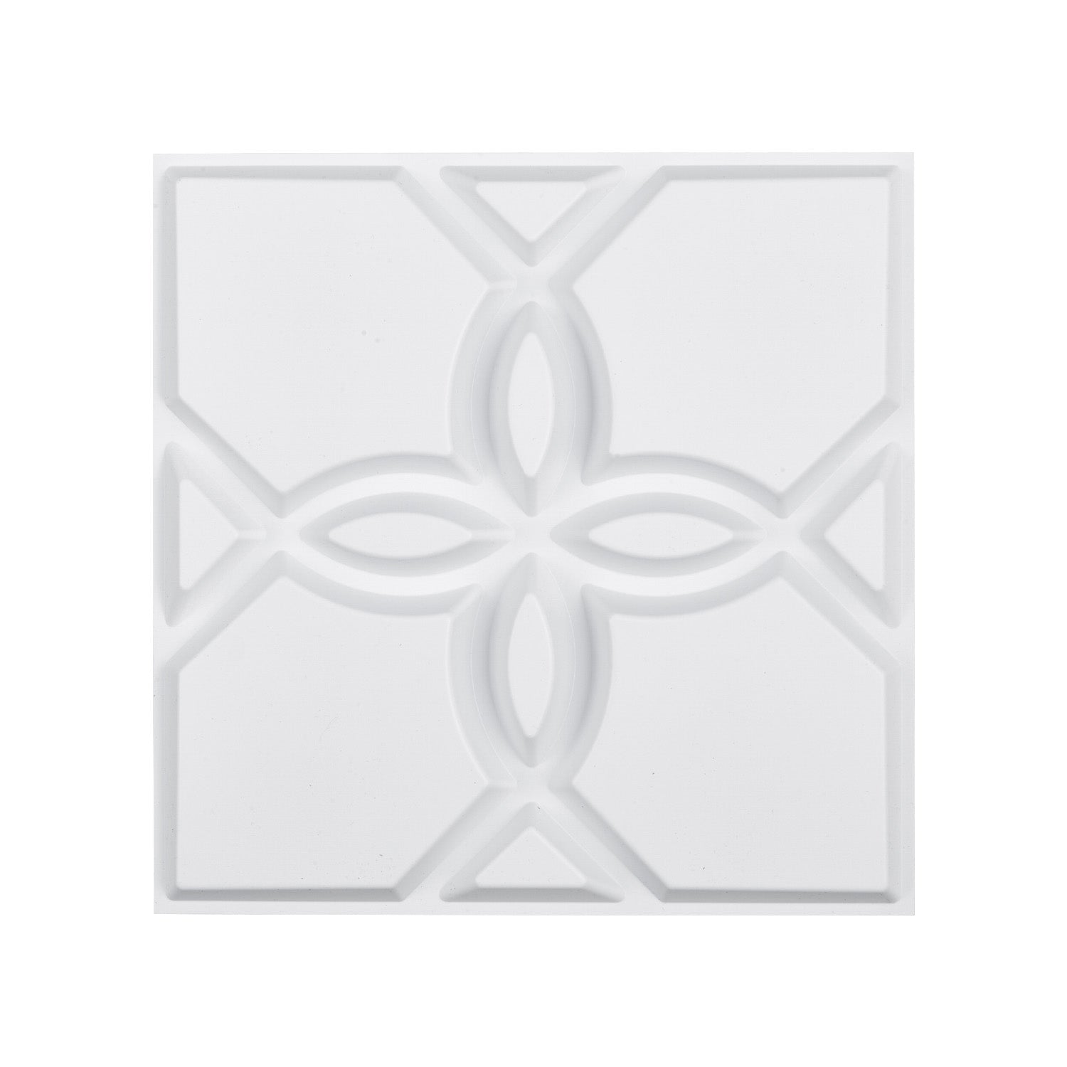 3D Wall Panels 33-Pack, 11.81" x 11.81" Floral Matte White Textured PVC - 32 Sq. Ft Coverage
