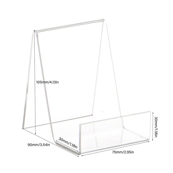 Clear Acrylic Book Display Stand, A-Frame Desktop Holder Easel with Lip, Clear Stand for Cookbooks Albums Photo Frames Tablets Home Office