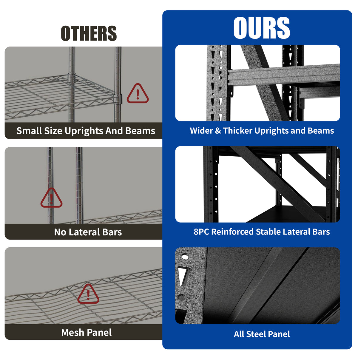AEELLEEA 5000 LBS Heavy Duty Garage Shelving, 4-Tier Adjustable Metal Storage Rack, Industrial Steel Shelf for Basement Warehouse