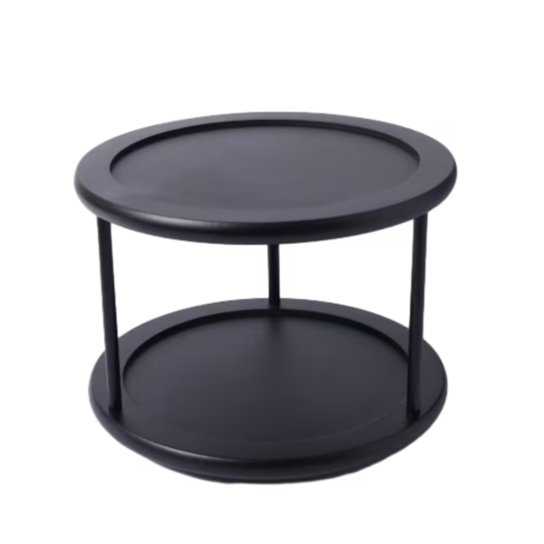 AEELLEEA 2-Tier Round Kitchen Countertop Organizer Rack, Black Metal Storage Stand for Spices, Jars and Condiments