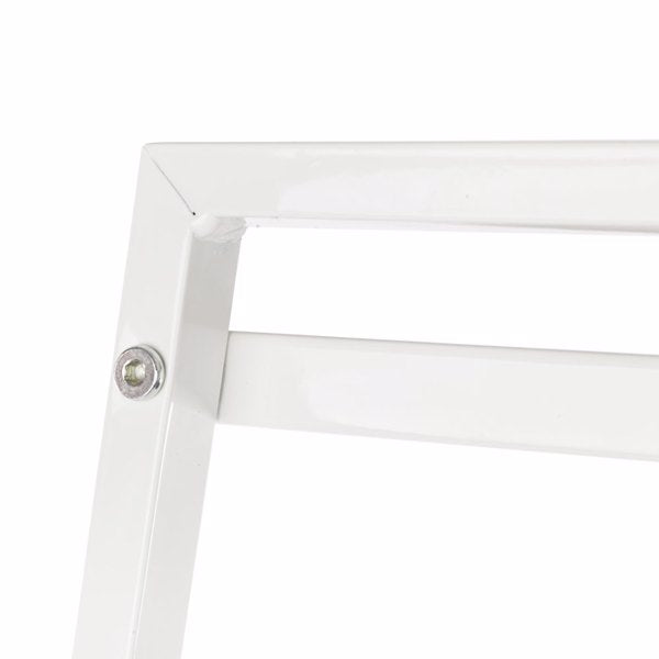 AEELLEEA-Wide Ivory Metal Ladder Shelf No Wheels, 60×35×147cm Freestanding 4-Tier Iron Home Storage Display Rack for Living Room, Bathroom & Bedroom