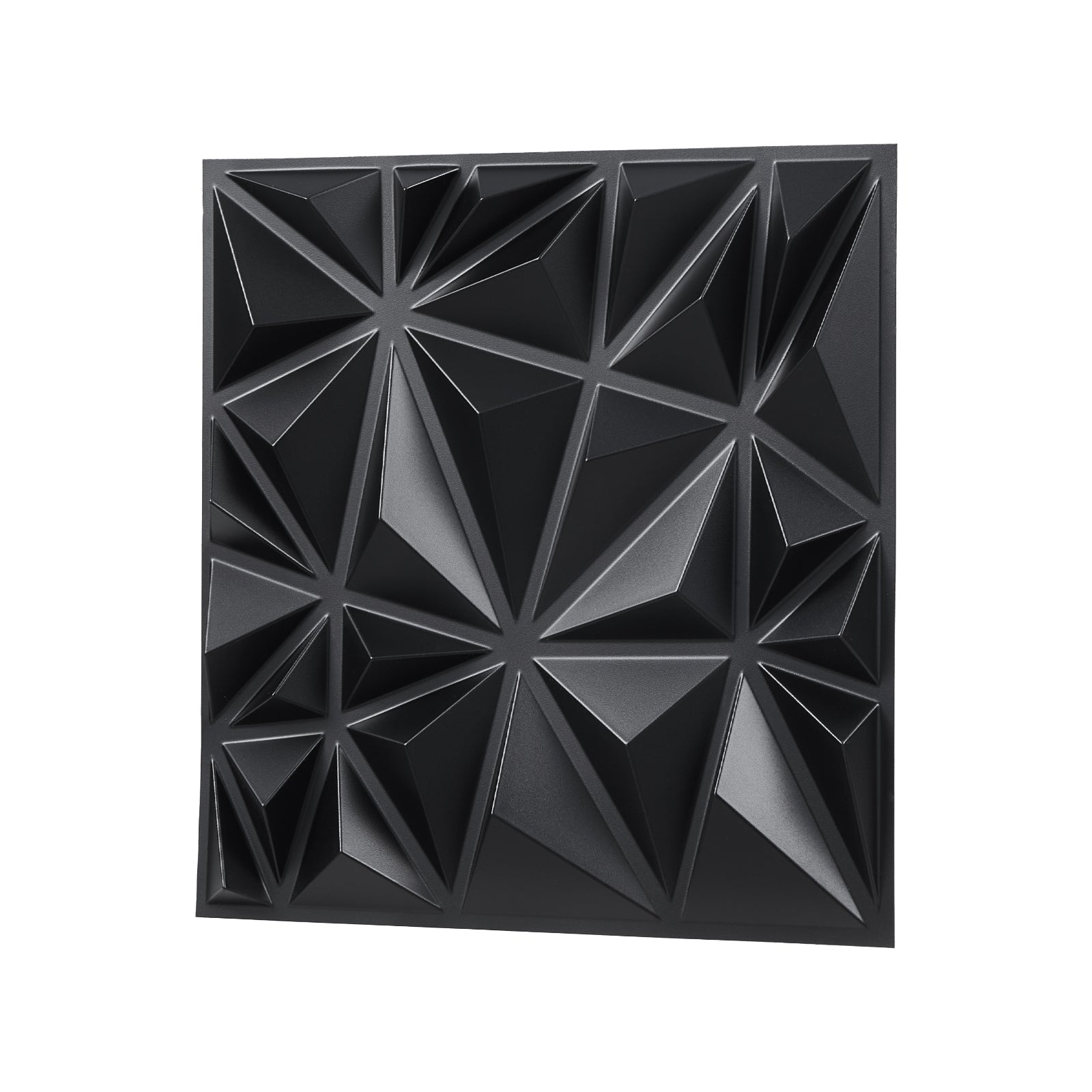 3D Wall Panels 33-Pack, 11.81" x 11.81" Diamond Matte Black Textured PVC - 32 Sq. Ft Coverage