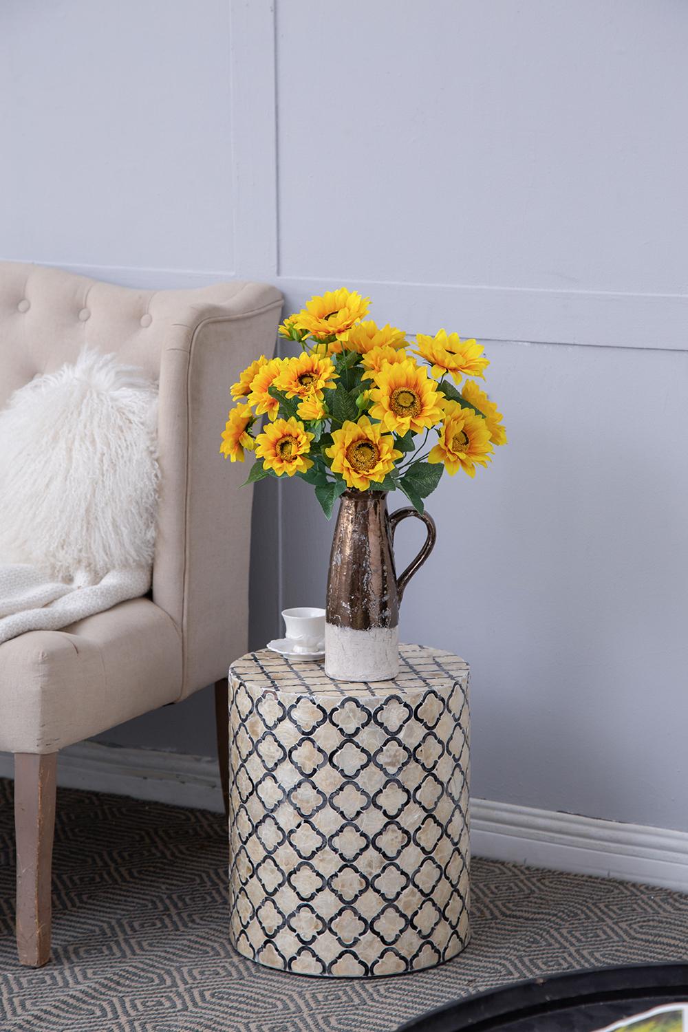 10.2 x 11 x 18.9"H Artificial Yellow Sunflower BushX9,4 Pack