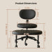 Ergonomic Posture Chair with Footrest, Black Knee Chair with Cushioned Seat and Back, Rolling Home Office Study Chair for Desk