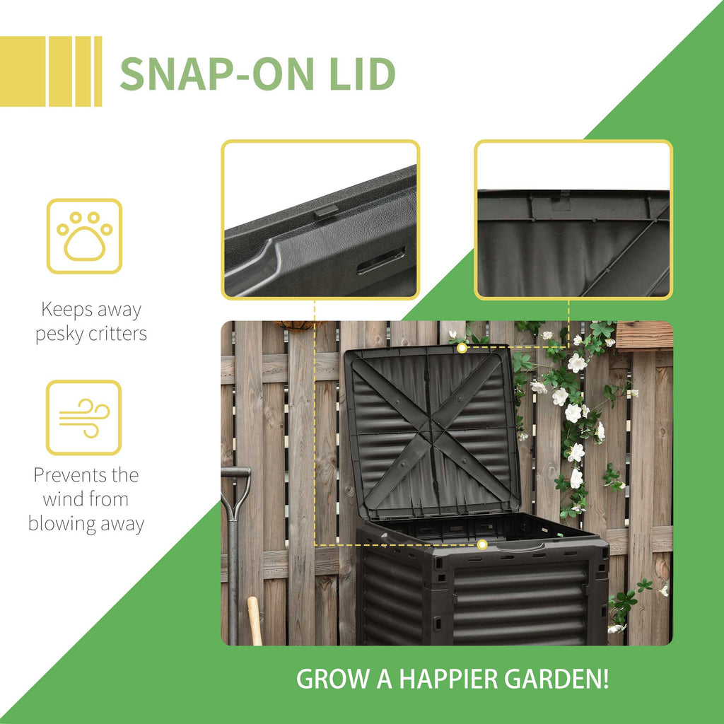 80 Gallon Outdoor Compost Bin, Outdoor Trash Can with Lid, Large Garden Garbage Can, Aerating Composter for Backyard Waste, Easy Assembly, Yellow ✅ 必含全部指定关键词：
