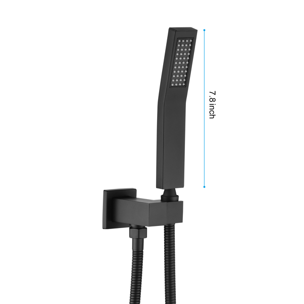 Matte Black Square Handheld Shower Head Set