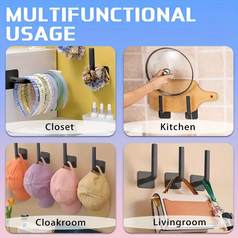 Adhesive Hat Hooks for Baseball Caps, No Drill Wall Mount Cap Holder, Hat Organizer Rack, White & Black 2 Colors
