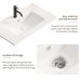 Wall Mount Floating Bathroom Vanity with Sink, Modern Dark Walnut Floating Cabinet with White Integrated Sink, Double Drawers
