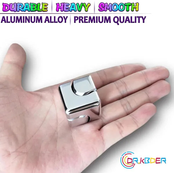 Aeelleea Metal Fidget Spinner Cube, 1.2 Inch Portable EDC Sensory Fidget Toy, Anxiety Relief Desktop Spinning Toy for Teens Adults