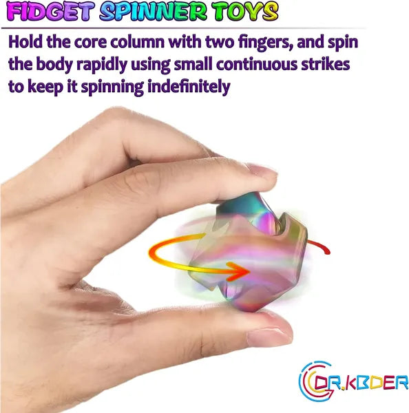 Aeelleea Metal Fidget Spinner Cube, 1.2 Inch Portable EDC Sensory Fidget Toy, Anxiety Relief Desktop Spinning Toy for Teens Adults