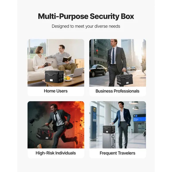 Aeelleea 1832℉ Fireproof Waterproof Document Box with Lock, Portable File Storage Organizer for Home Office, Store Passports & Important Papers