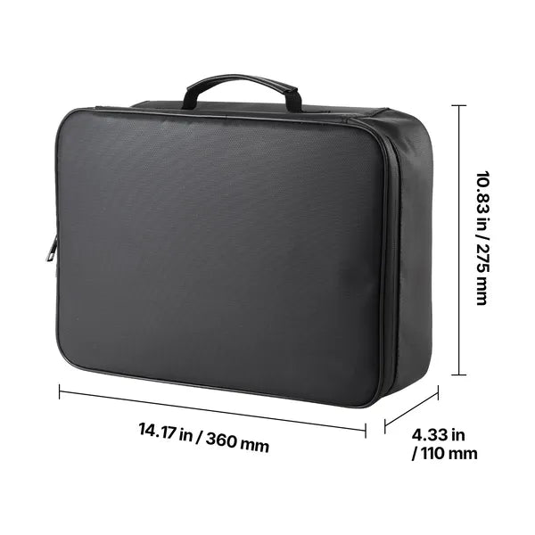 Fire-Resistant Document Box with Combo Lock, Water-Resistant Multi-Layer Accordion Organizer for Passports and Files, Black