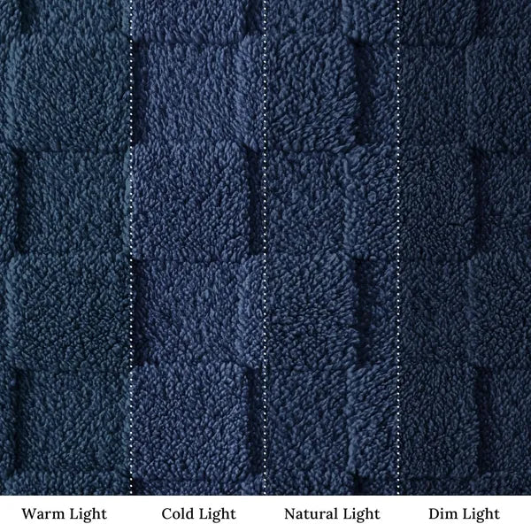 Navy Plaid Fleece Throw Blanket, 50x60 Inch Super Soft Lightweight Sofa Couch Blanket, All Season Warm Decorative Blanket