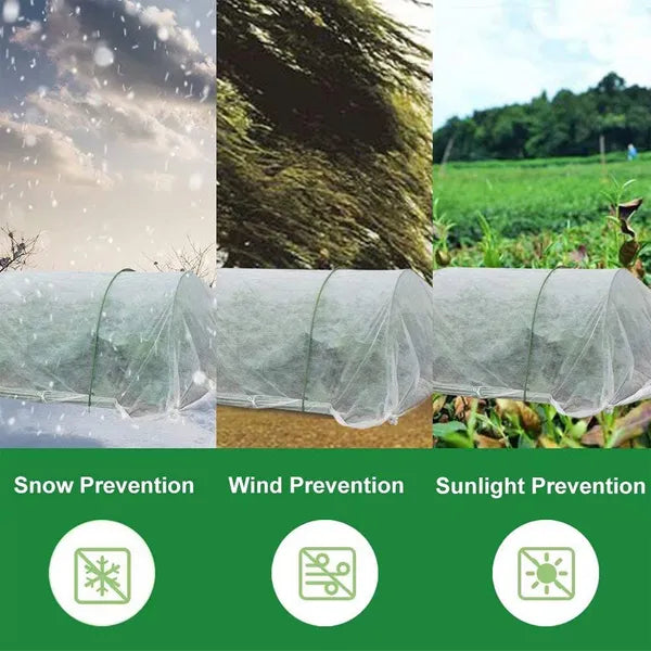 Plant Frost Protection Blanket, Breathable Non‑Woven Plant Cover, Reusable Garden Crop Floating Row Cover for Winter Cold Wind Sun Pest Protection