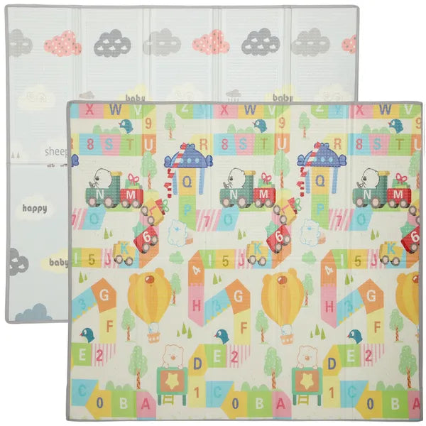 Reversible Foldable Baby Play Mat, 79"×71" Extra Large Foam Playmat, Non-Slip Waterproof Crawling Mat for Toddlers Kids
