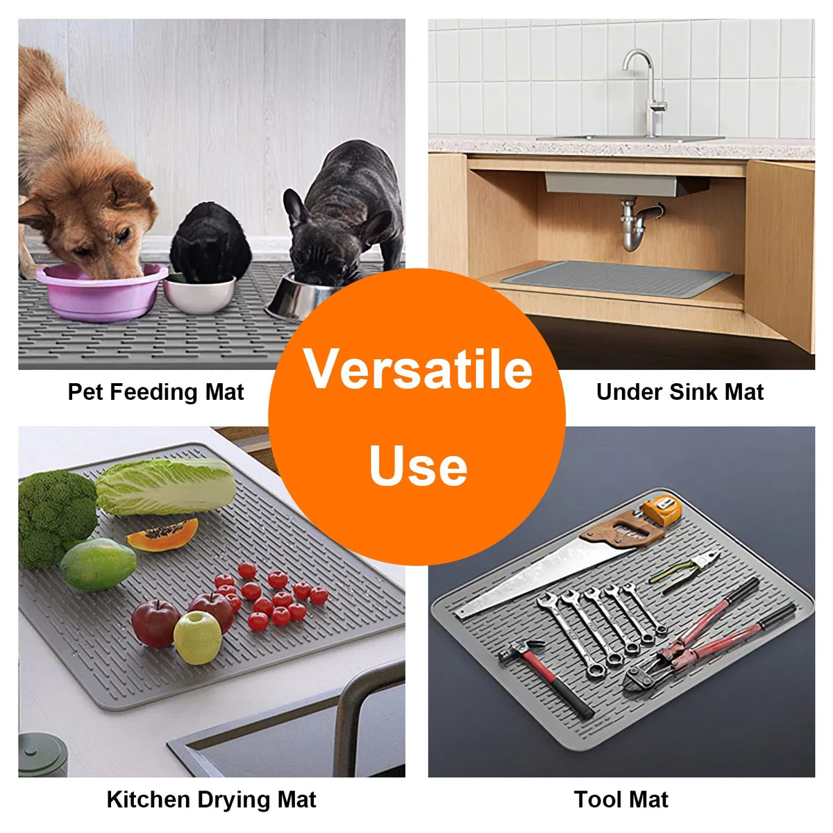 Silicone Stovetop Cover Mat, Foldable Heat Resistant Cooktop Protector for Glass & Electric Stoves, Waterproof Non-Slip, Dishwasher Safe, 27.95" x 19.69", Dark Gray