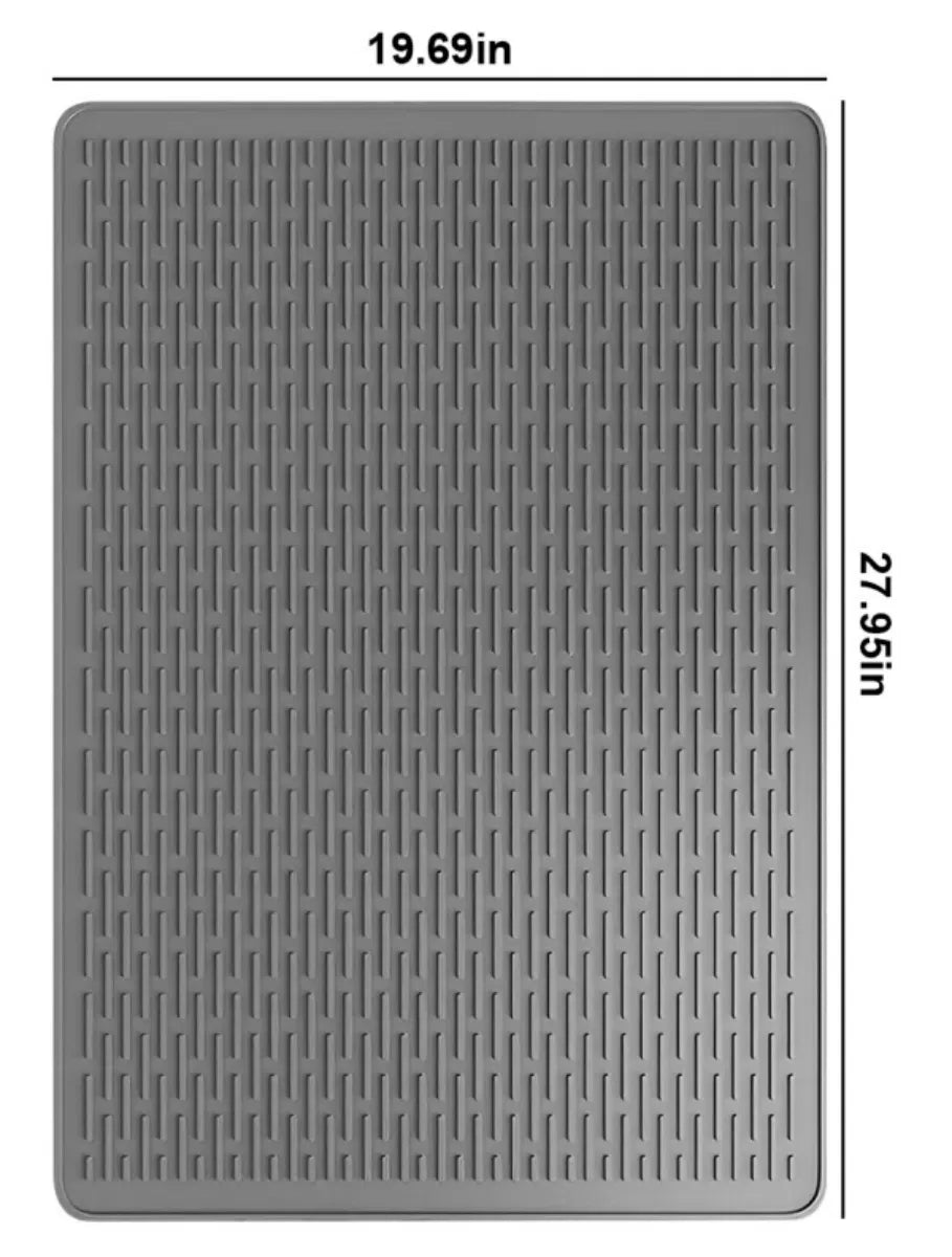 Silicone Stovetop Cover Mat, Foldable Heat Resistant Cooktop Protector for Glass & Electric Stoves, Waterproof Non-Slip, Dishwasher Safe, 27.95" x 19.69", Dark Gray