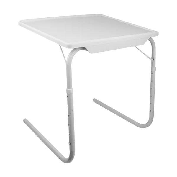 Aeelleea Foldable Sofa TV Tray Table, 6 Heights 3 Angles Adjustable Laptop Desk, C-Shaped Couch Bed Tray