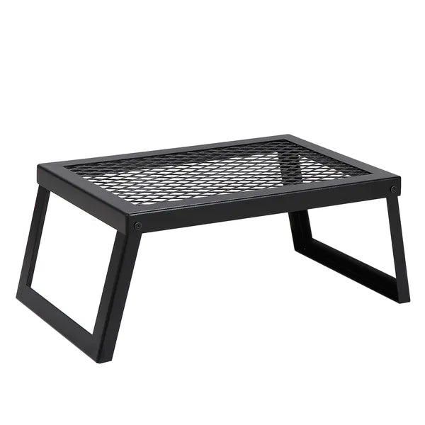 Folding Camp Fire Grill Portable Open‑Fire Cooking Grate, Heavy‑Duty Steel Campfire Grill Stand with Carry Bag for Outdoor Camping BBQ