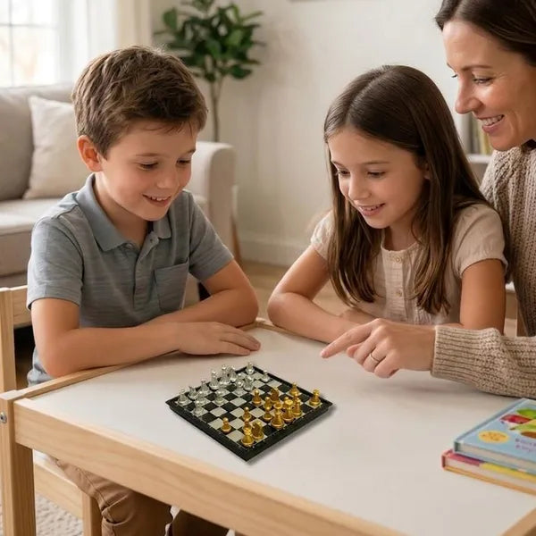 Folding Magnetic Chess Set, Portable Travel Chess Board Game for Family Kids Adults Outdoor & Home Entertainment