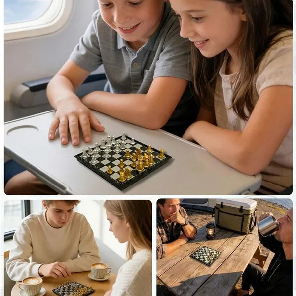Folding Magnetic Chess Set, Portable Travel Chess Board Game for Family Kids Adults Outdoor & Home Entertainment