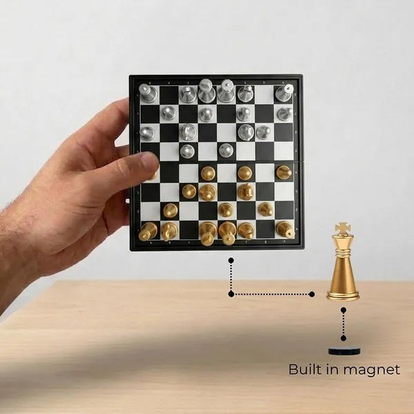 Folding Magnetic Chess Set, Portable Travel Chess Board Game for Family Kids Adults Outdoor & Home Entertainment