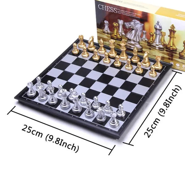 Folding Magnetic Chess Set, Portable Travel Chess Board Game for Family Kids Adults Outdoor & Home Entertainment