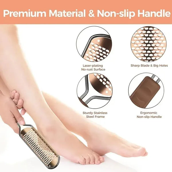 Stainless Steel Foot Callus Remover File  Professional At-Home Pedicure Tool