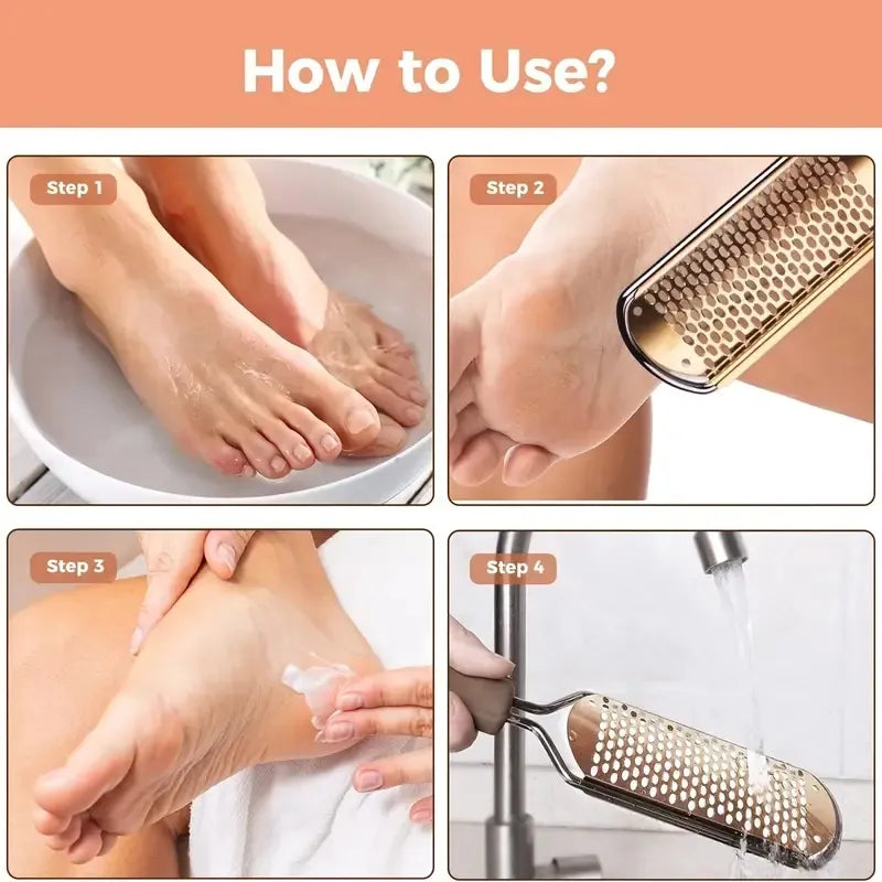 Stainless Steel Foot Callus Remover File  Professional At-Home Pedicure Tool
