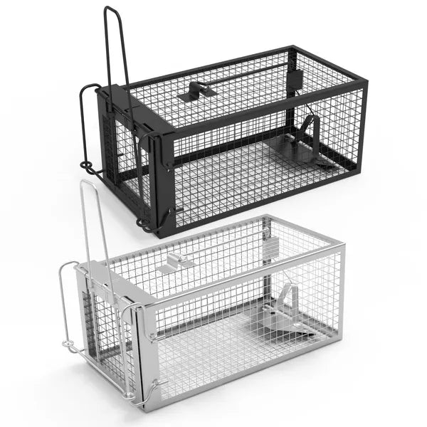 Fresh Fab Finds 1 Pack Humane Live Mouse Trap Cage, Galvanized Iron with Detachable U-Shaped Rod, Catch & Release for Indoor Outdoor