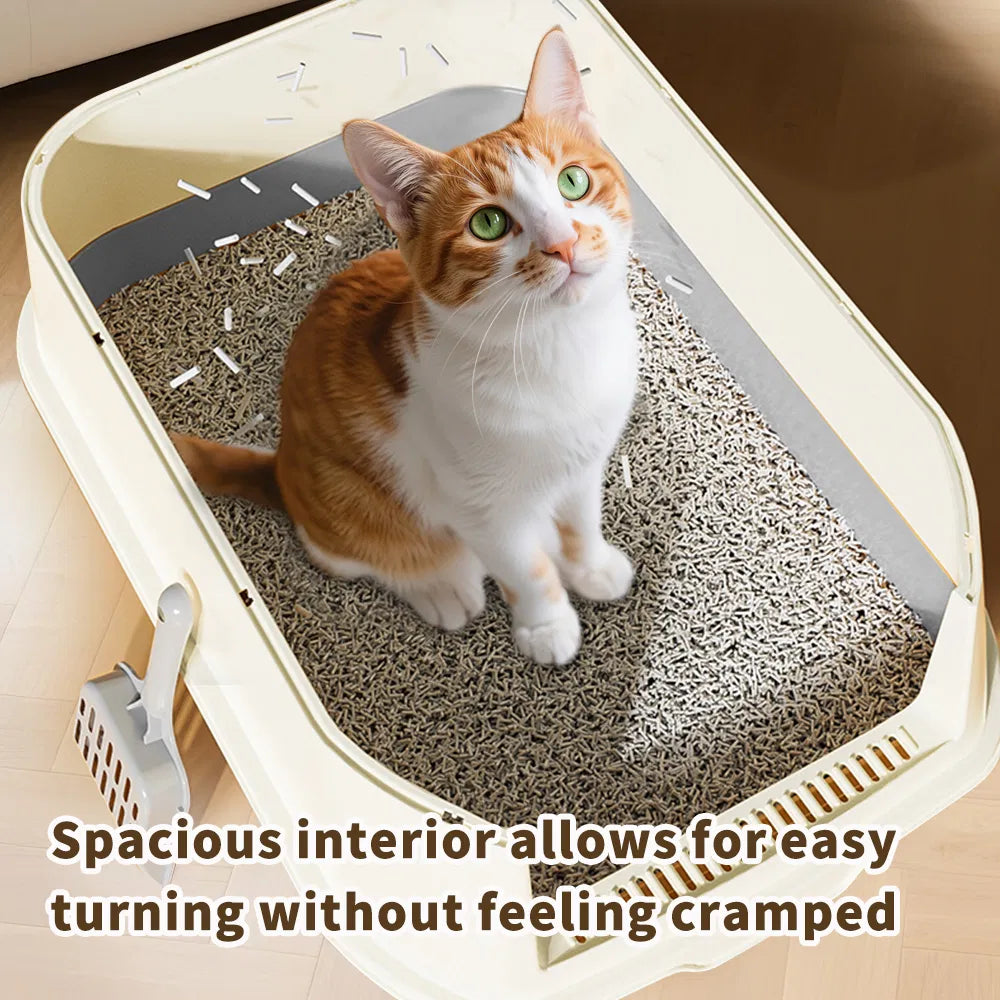 Fully Enclosed Cat Litter Box with Front Entry & Top Exit, Removable Hood, Scoop Included, 20.1 x 14.2 x 13.8 in