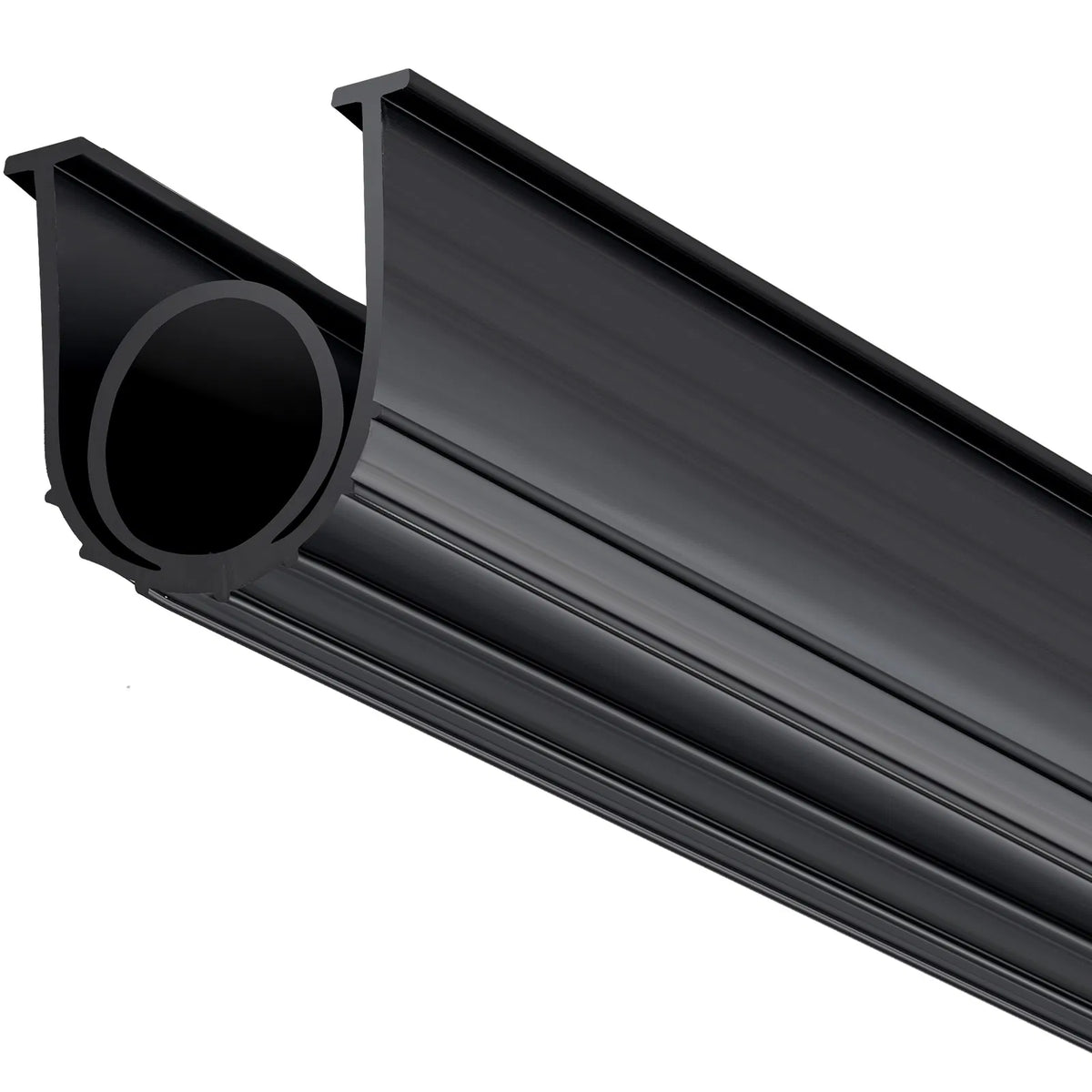 U Shape + O Ring Garage Door Bottom Seal, 16 Ft Weatherproof Rubber Weather Stripping, 5/16 in T-Ends, 3 3/4 in Width, Black