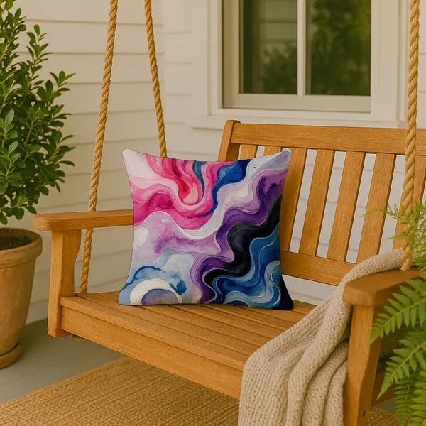Aeelleea Genderfluid Pride Flag Pillow 18x18 in, LGBTQ Rainbow Cushion
