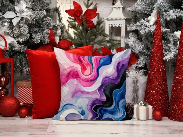 Aeelleea Genderfluid Pride Flag Pillow 18x18 in, LGBTQ Rainbow Cushion