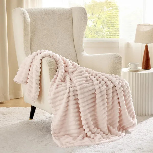 Aeelleea GentleSoft Pink Throw Blanket, Soft Plush Blanket, Cute Flannel Rug, Halloween Christmas Home Decor Gift, Crystal Pink 50x60 Inches