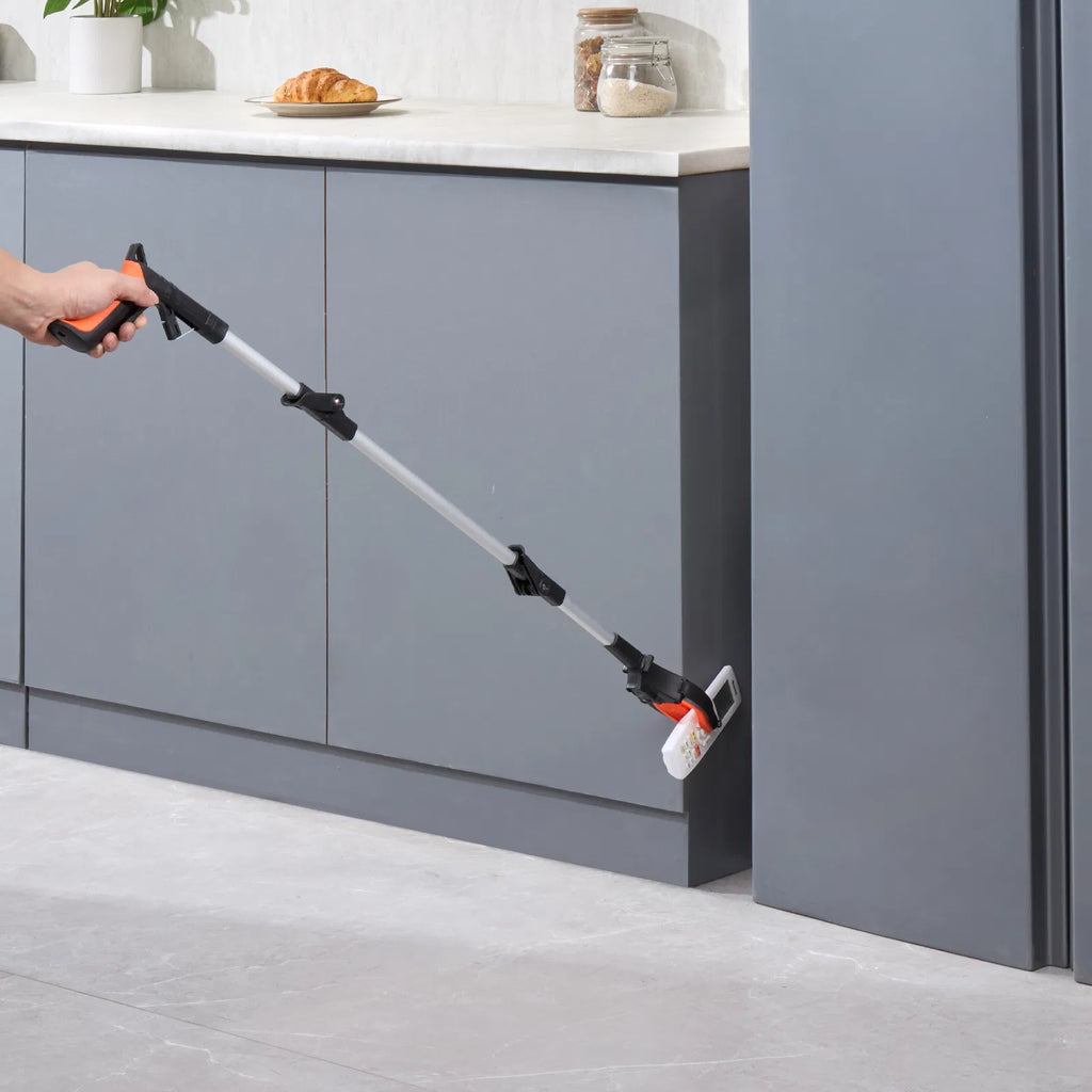 43" Extra Long Foldable Reacher Grabber, 360° Rotating Jaw with LED Light & Magnet, Lightweight Pickup Tool