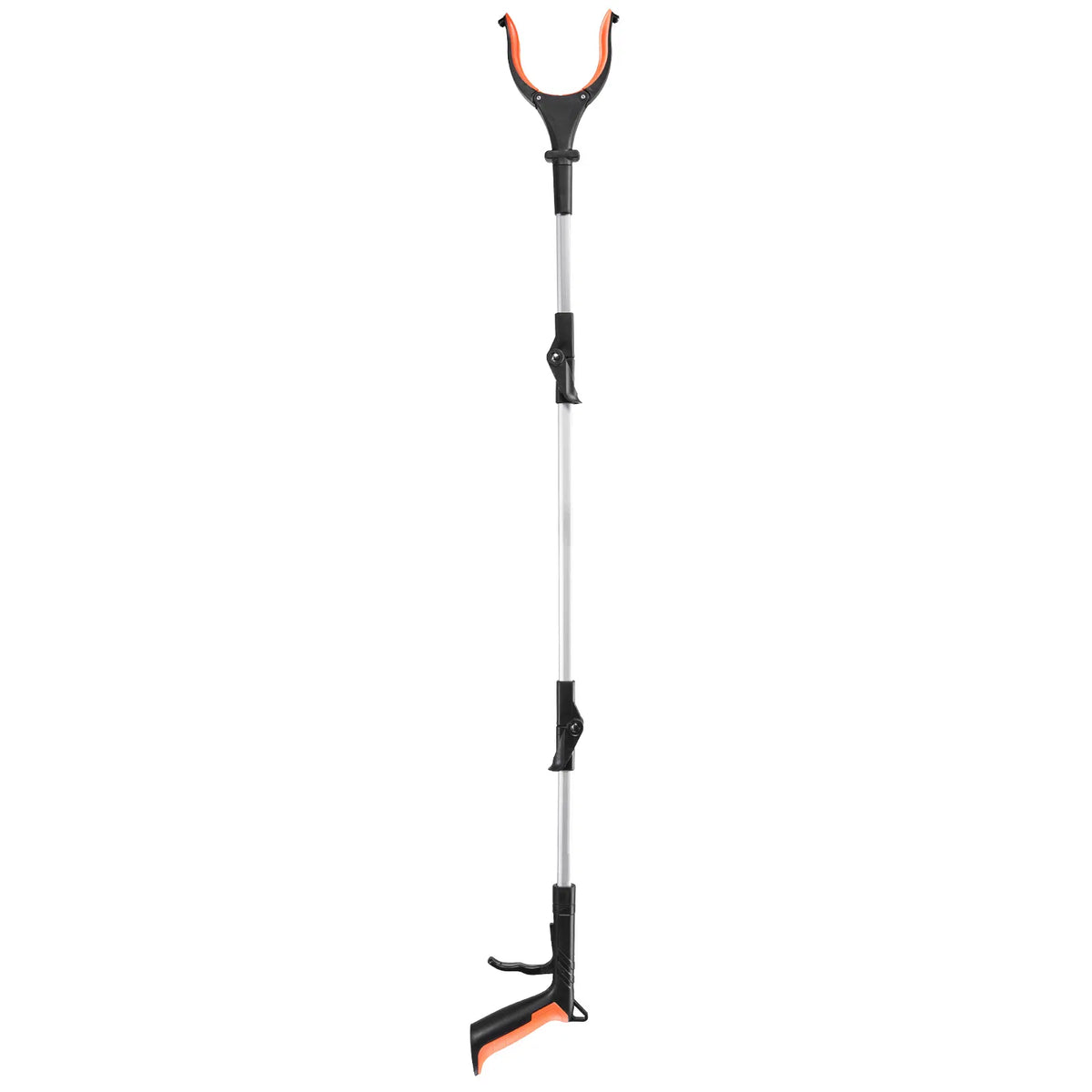 43" Extra Long Foldable Reacher Grabber, 360° Rotating Jaw with LED Light & Magnet, Lightweight Pickup Tool