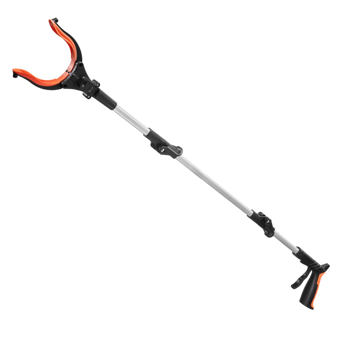 43" Extra Long Foldable Reacher Grabber, 360° Rotating Jaw with LED Light & Magnet, Lightweight Pickup Tool