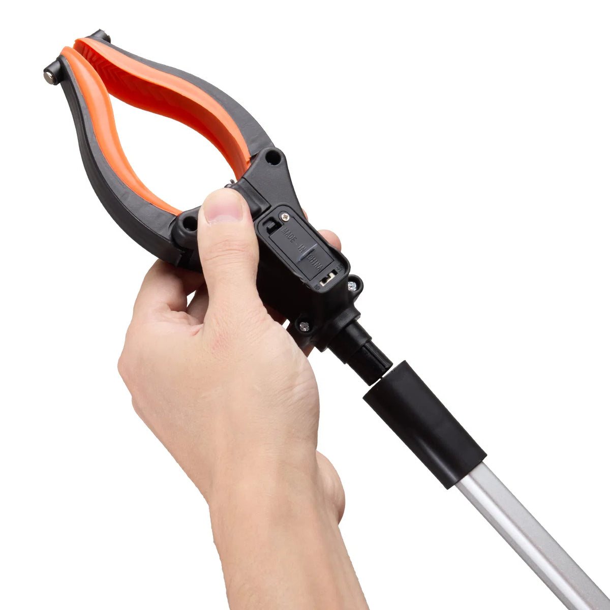 43" Extra Long Foldable Reacher Grabber, 360° Rotating Jaw with LED Light & Magnet, Lightweight Pickup Tool