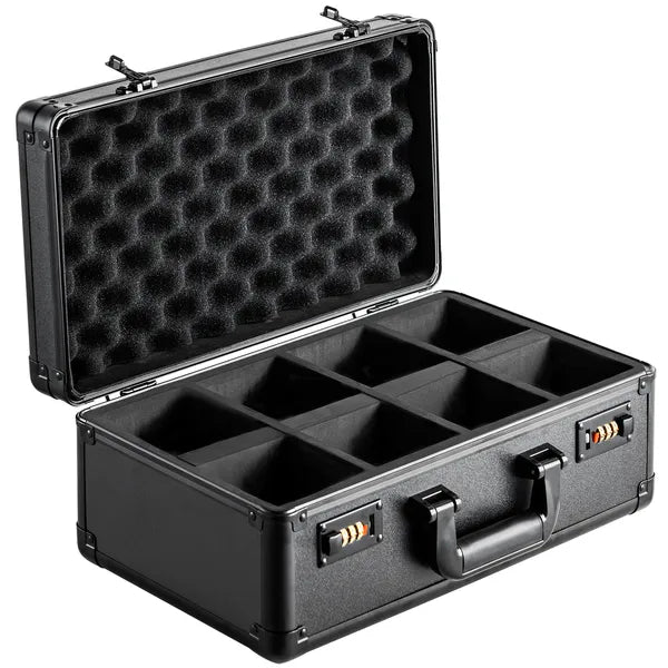 Graded Card Storage Case with Combination Locks, 4-Slot Sports Trading Card Box with 20 Foam Dividers, Fits PSA, BGS, SGC & Top Loaders