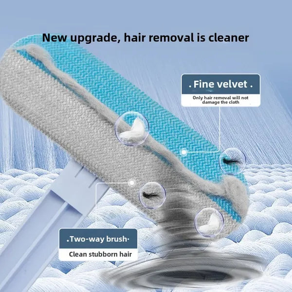Pet Hair Remover Brush, 2-in-1 Lint Roller Cleaner with Soft Velvet Brush and Scraper, Reusable Dog & Cat Hair Removal Tool for Sofa, Carpet, Furniture and Clothes