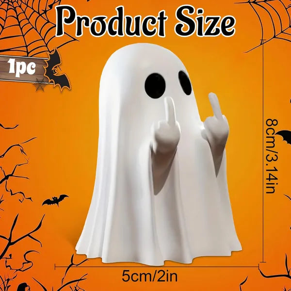 Halloween Ghost Figurine - Sassy Resin Ghost Statue with Attitude, Funny Snarky Mini Tabletop Ornament for Desk & Shelf