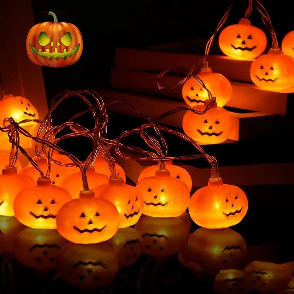 Halloween Pumpkin String Lights 20FT 40LED Battery Operated 8 Modes Waterproof Indoor Outdoor