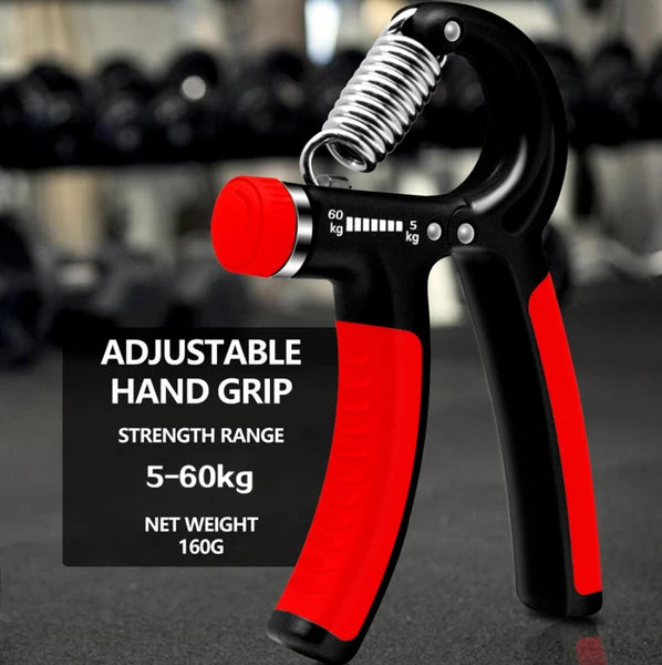 Adjustable Hand Grip Strengthener 11–132 lb, Forearm & Finger Exerciser with Non-Slip Handles, Black/Red