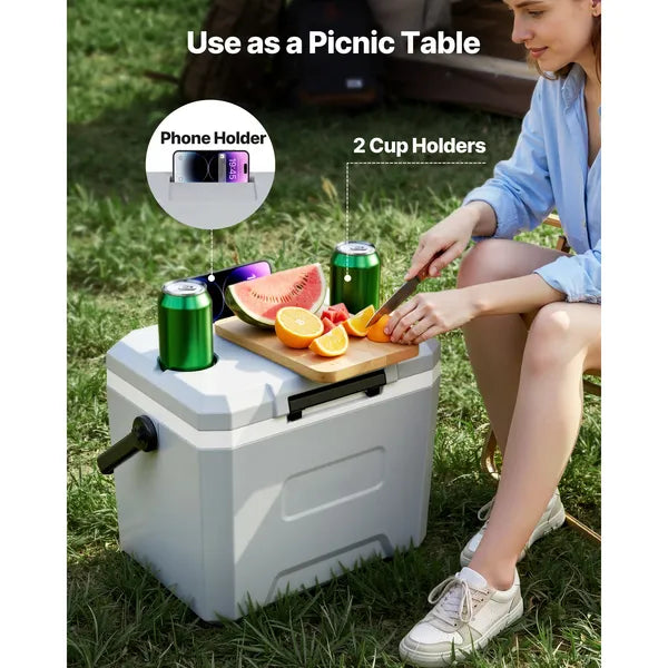 Aeelleea 17 Quart Hard Cooler, Portable Insulated Ice Box, Leakproof Design, 48 Hours Ice Retention with Sturdy Handle for Camping Sports Concerts