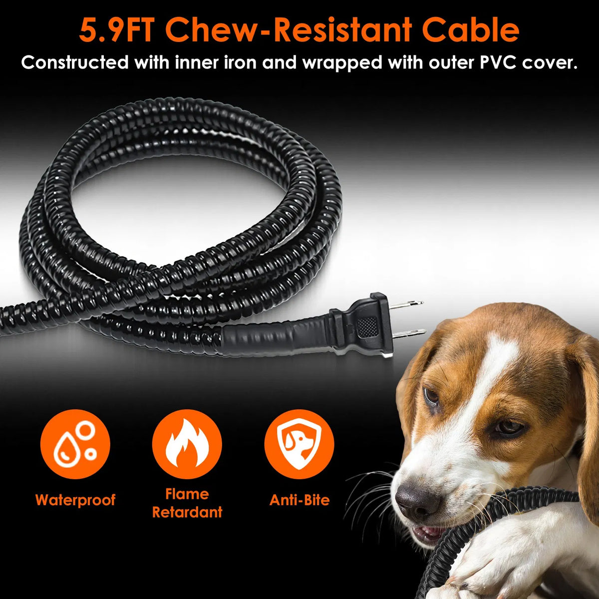 AEELLEEA Heated Pet Water Bowl 74.4oz Thermostatic IP67 Waterproof Anti-Chew Cord Non-Slip for Dogs Cats Outdoor Winter Army Green