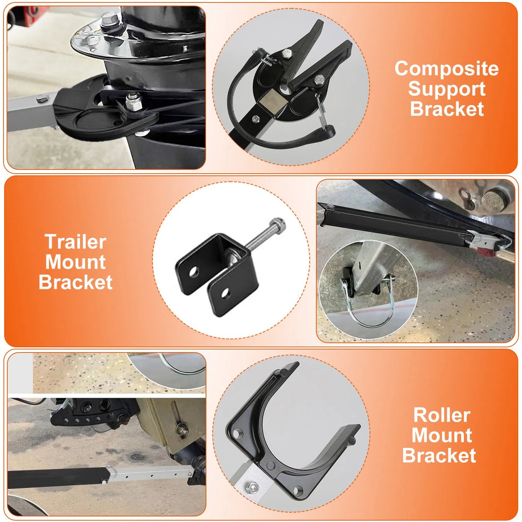 Adjustable Transom Saver 28-40 in, Heavy Duty Outboard Motor Support, Fits Up to 100 HP