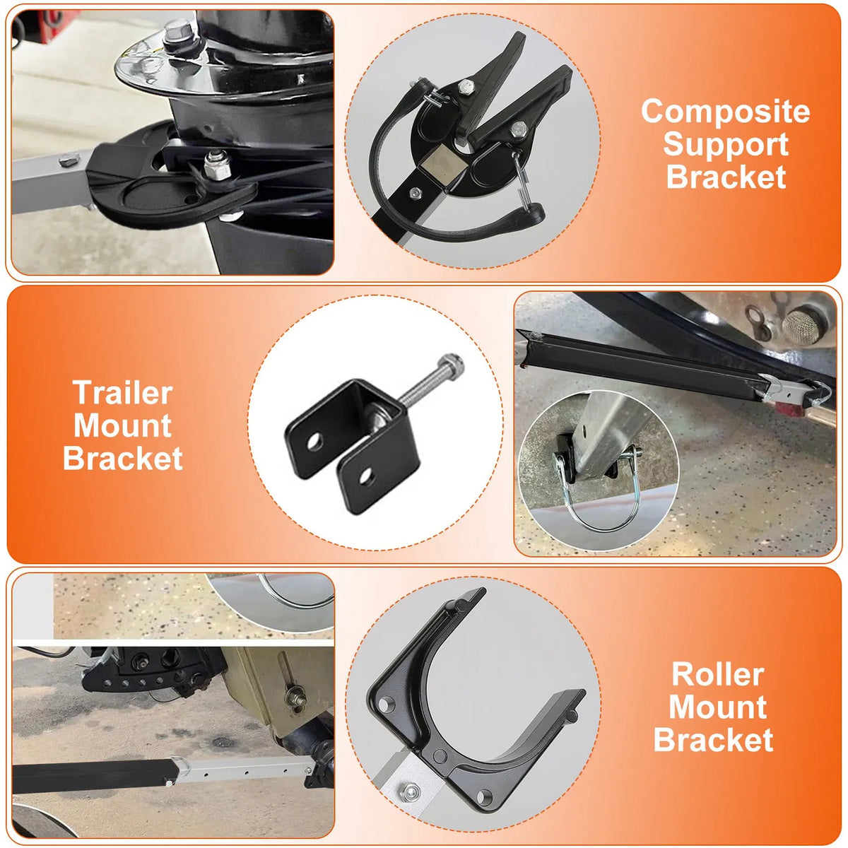 Adjustable Transom Saver 28-40 in, Heavy Duty Outboard Motor Support, Fits Up to 100 HP